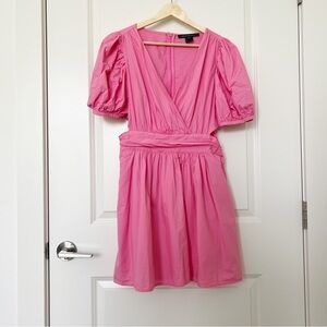 French Connection Rhodes Poplin Cut Out Pink Dress Size M